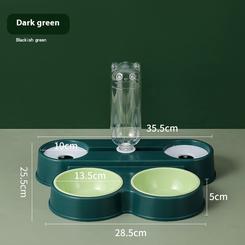 New pet dog feeder, integrated dispenser, knock anti slip cat bowl, four bowl automatic water and food dispenser