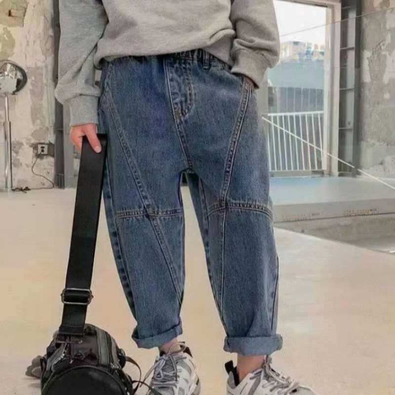 Jeans Boys Jean Pants Long Trousers Cotton 2024 Retro Spring Autumn Babys Kids Pants Teenagers Outwear Childrens Clothing