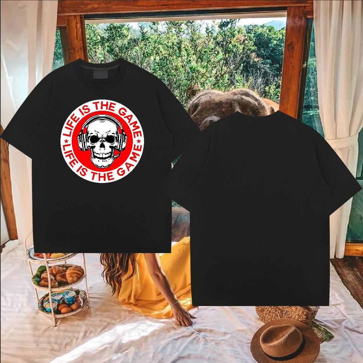 Wholesale T Shirt For Man skull Tops Tees 100% Cotton 230g Sport Loose Fit Custom Big Size Breathable Short Sleeve Men Clothes T-Shirt