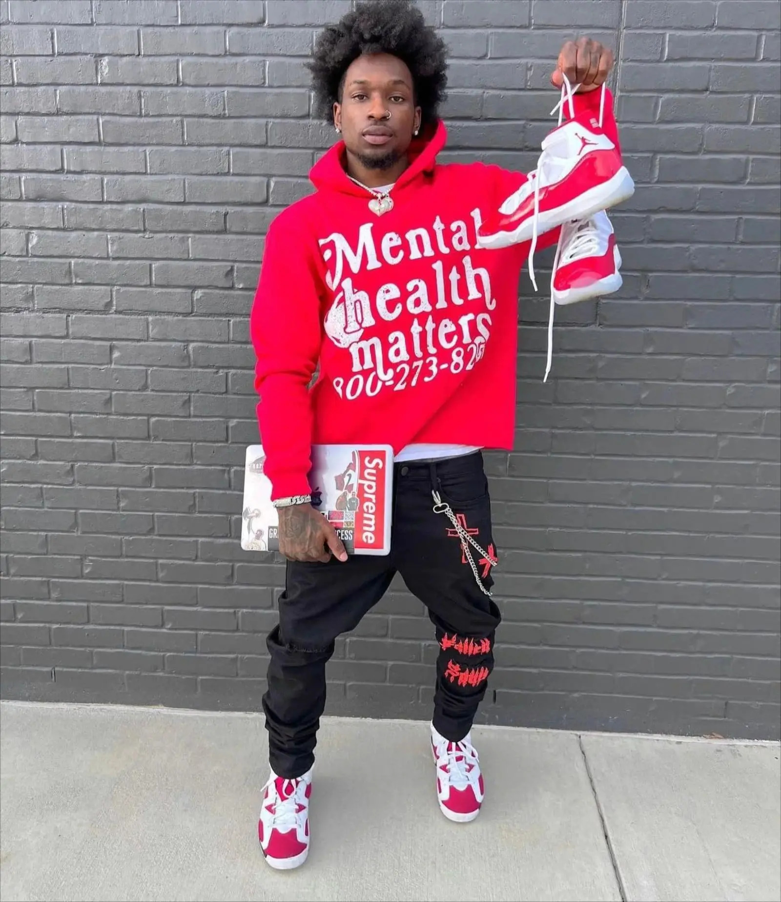 Retro street Mental Health Matters hoodie mens and womens long-sleeved casual loose y2k Couples clothing sweatshirts 240807