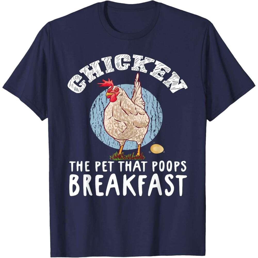 Mens T shirt Chicken The Pet That Poops Breakfast Farmer T-Shirt shirts tshirt graphic tee Casual tops summer clothes Short sleeve Free shipping