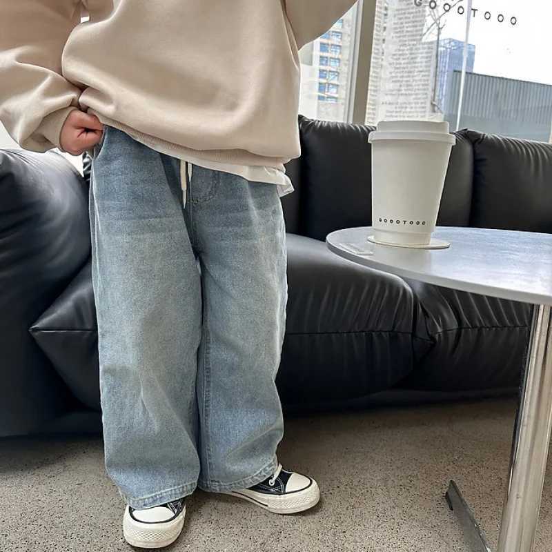 Jeans Boys Jean Pants Long Trousers Cotton 2024 Straight Spring Autumn Babys Kids Pants High Quality Childrens Clothing