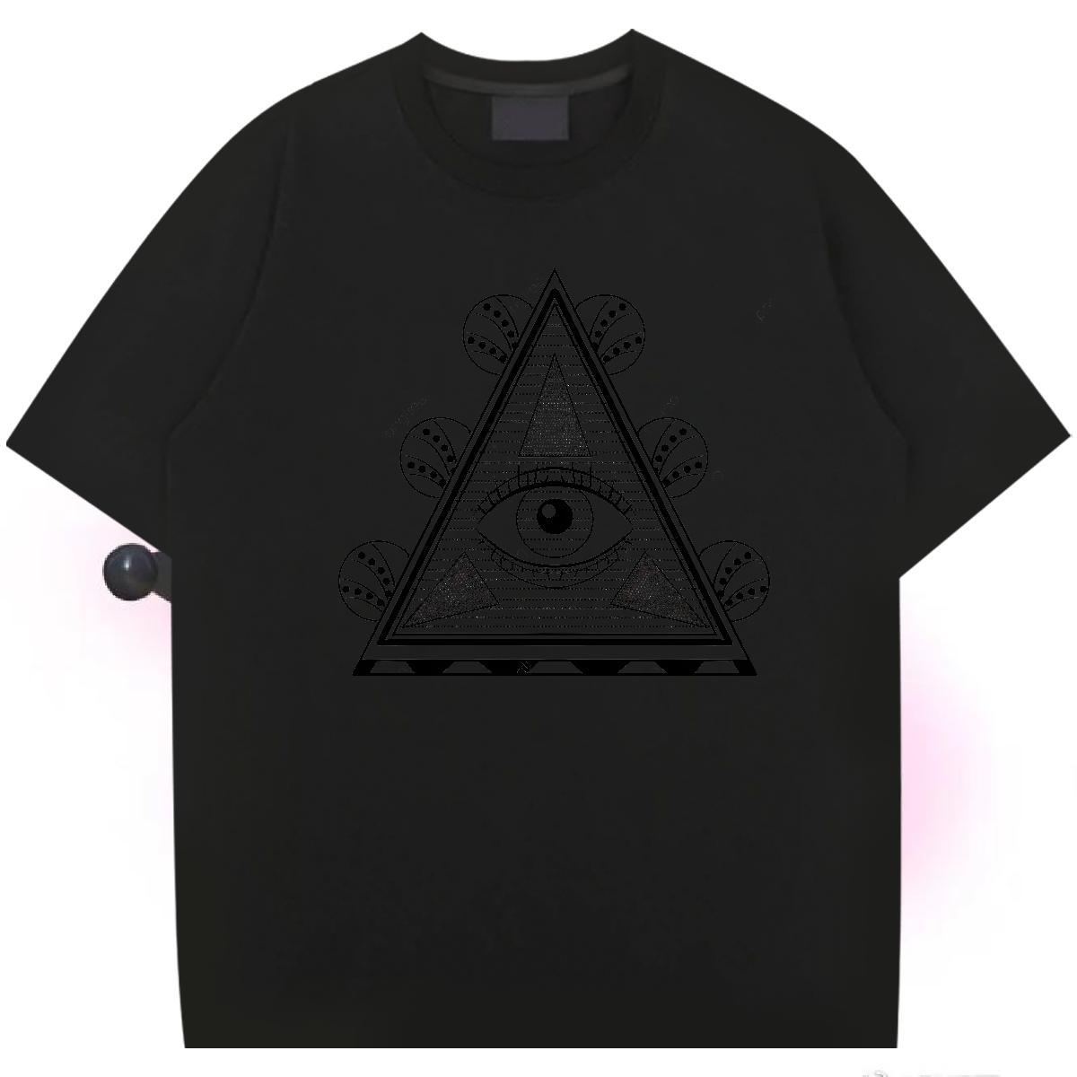 Fashion Design T-Shirts eye of the devil Tops 230g Cotton Home Outdoor Cool Anime Print Crew Neck Breathable Men Clothes T-Shirt