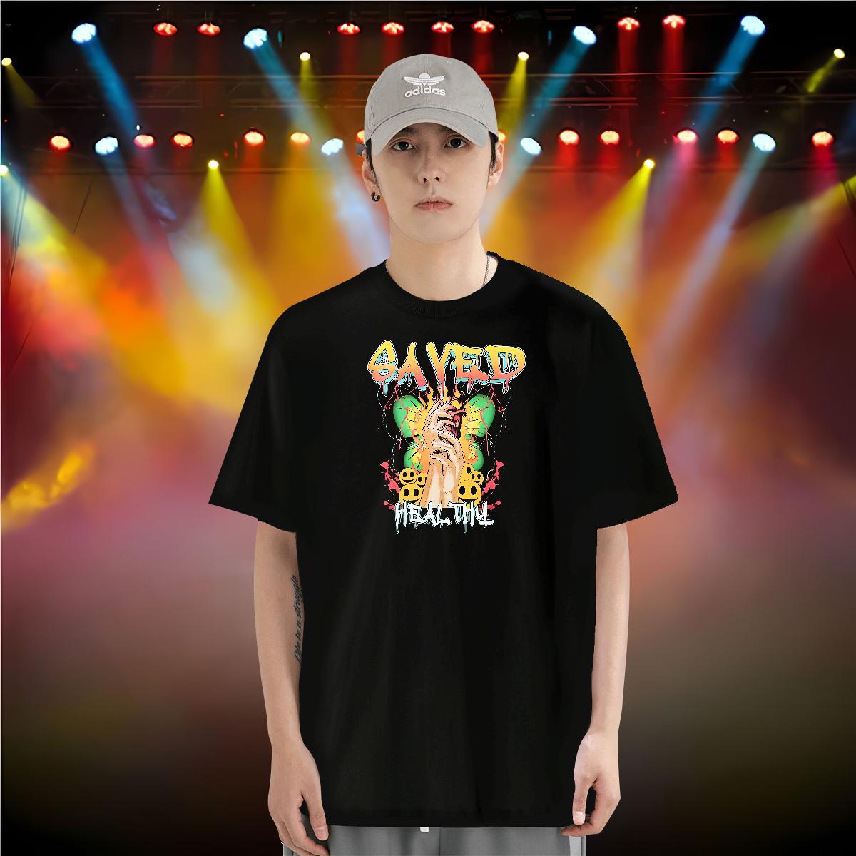DIY Customized T-Shirts for Men skull Tees Shirts 230g Pure Cotton Street Wear Popular Custom Print Plus Size Crew Neck Breathable Men Clothes T-Shirt