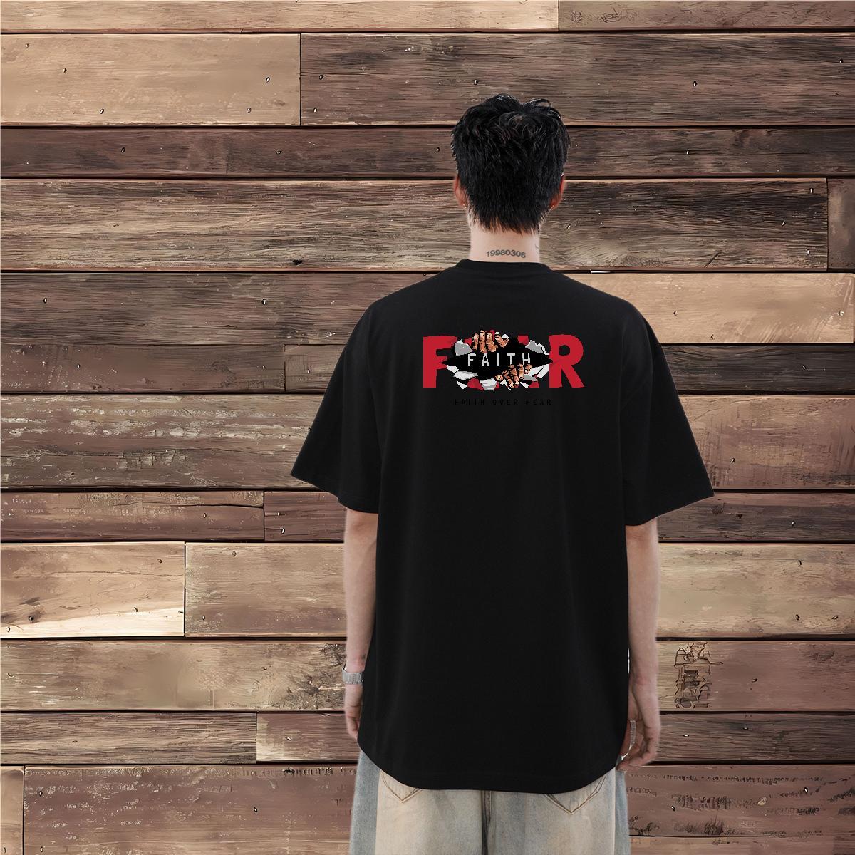 2024 New T shirt letter Polos 230g 100% Cotton Street Wholesale Black Oversized Short Sleeve Soft Men Tops Tees