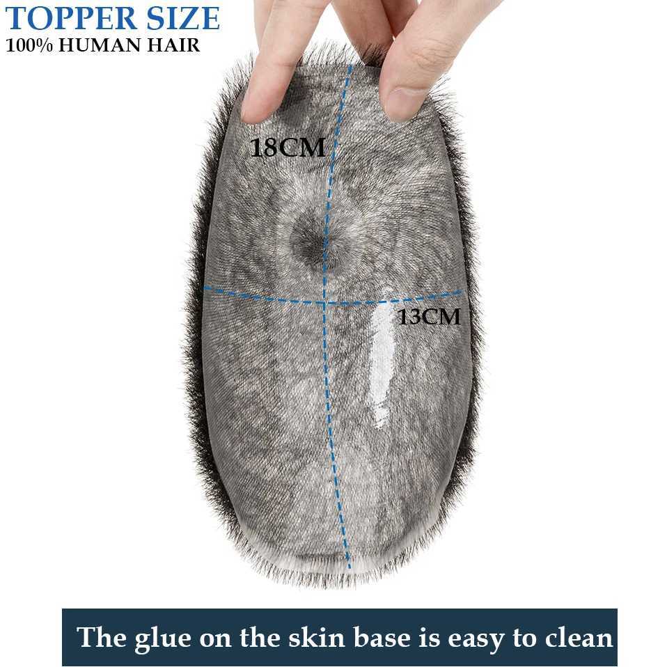 SEGO 1cm Mens Short Buzz Cut Hair Thin Skin Breathable Full PU Toupee Men Transparent Biological Scalp TopperM240806