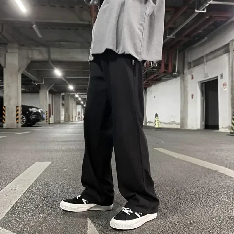 Vintage Pants Mens Leg Straight Casual Cargo Wide Fashion Men Loose 240806