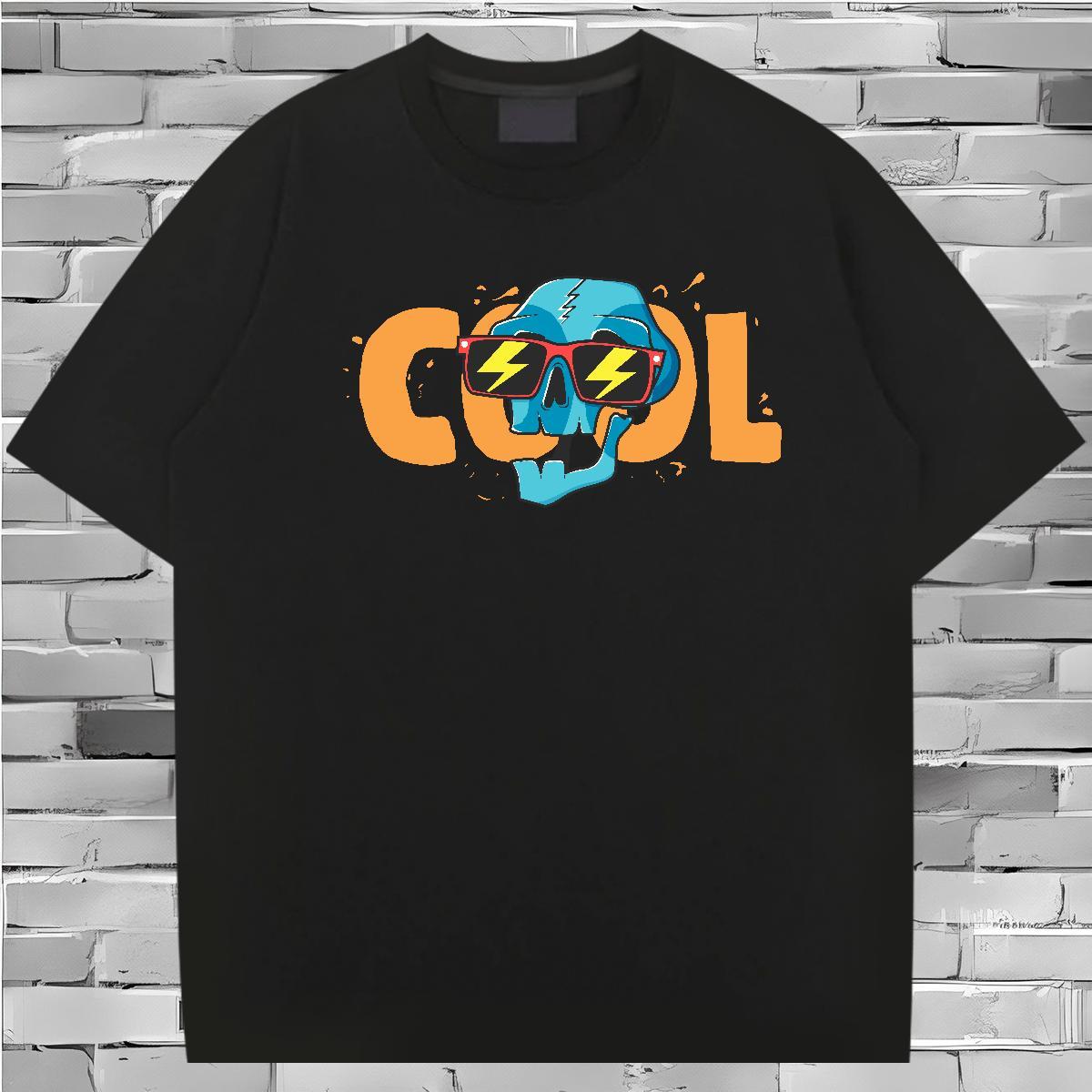 Stylist T-Shirts skull Tshirts 230g Pure Cotton Hip Hop High Quality Plus Size Cartoon Crew Neck Men Tees