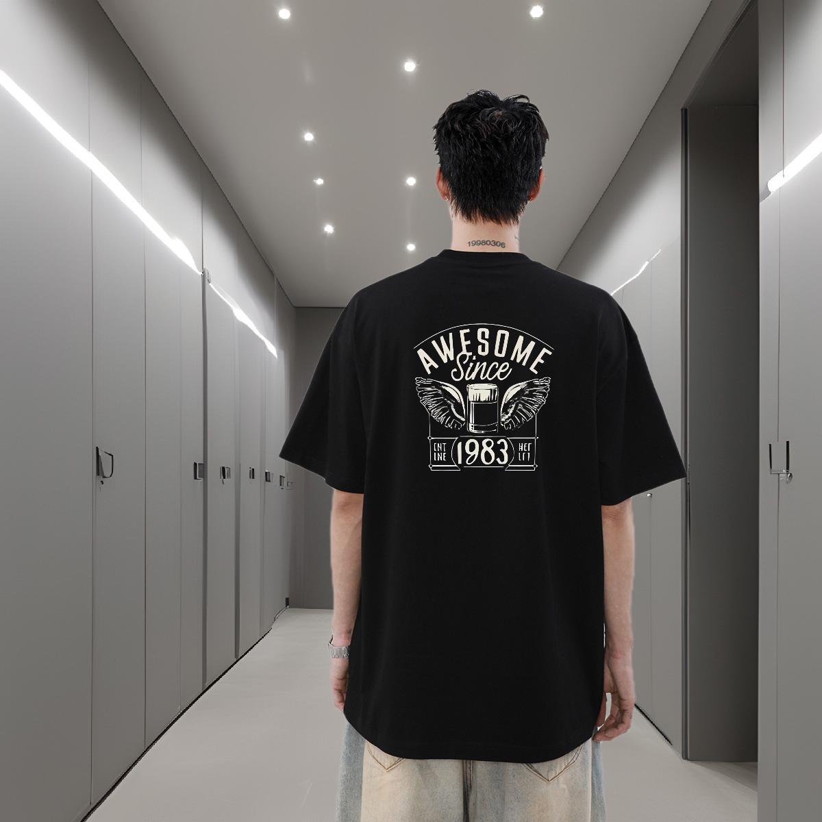 Factory Direct Men T Shirts letter Clothings 100% Cotton 230g Beach Wholesale Skull Breathable Short Sleeve Couples T Shirts