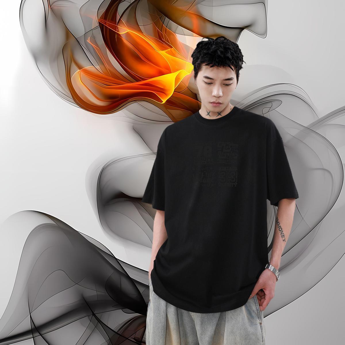 New Designer Mens T Shirts letter Tee Shirt 230g 100% Cotton Beach Loose DIY Printed Breathable Crew Neck Men Tops Tees