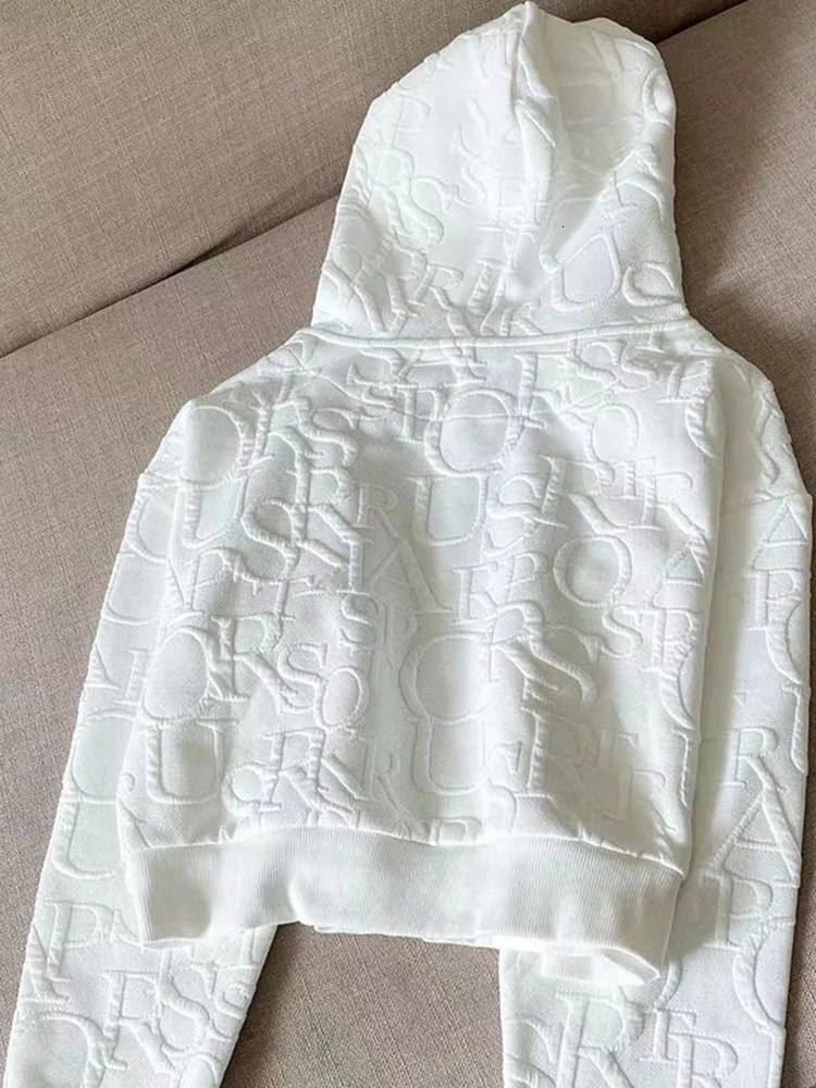 Letter Printing Sets For Women 2 Pieces Zipper Long Sleeve Hooded And Drawstring Shorts Tracksuits Womens Suit Outfit 240807