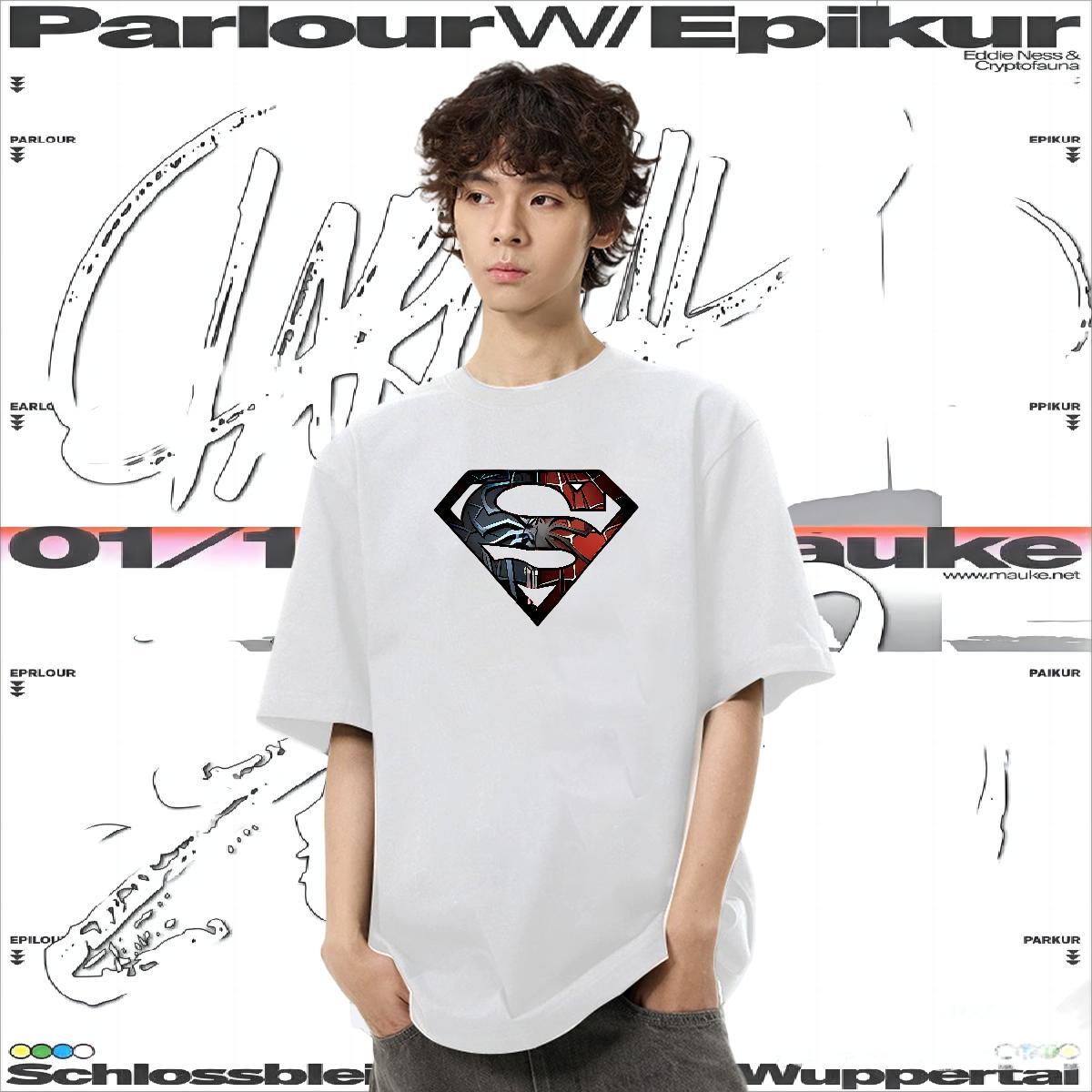 2024 DIY T-Shirts letter Polos 230g Pure Cotton Hip Hop Cool Design Cartoon Print Breathable Mens Tshirts