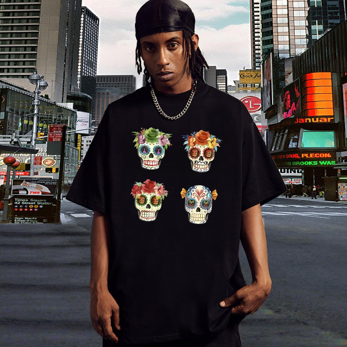 New Man T Shirts funny Tees Shirts 230g 100% Cotton High Street Hip Hop Unisex Custom Anime Round Neck Short Sleeve Men Tops Tees