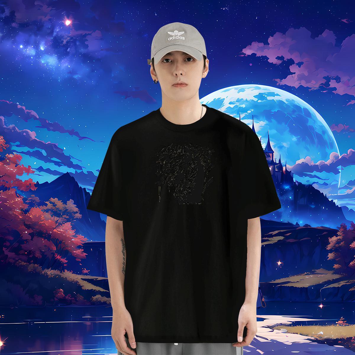 New Arrival T-Shirts character Tops 230g Pure Cotton Casual Daily Wear Wholesale Floral Print Crew Neck Breathable Mens Tshirts