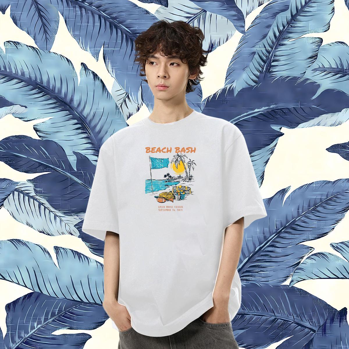 Designer Fashion T-Shirts for Men beach Tops Tees 230g Cotton Spring Summer Loose Fit Custom Big Size Round Neck Short Sleeve Men Tops Tees