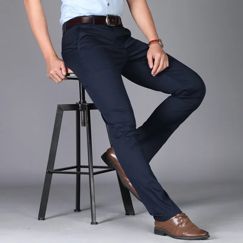 Mens Suit Pants Casual Office High Quality Trousers Business for Men Wedding Party Dress Social Pantalones Hombre 240806