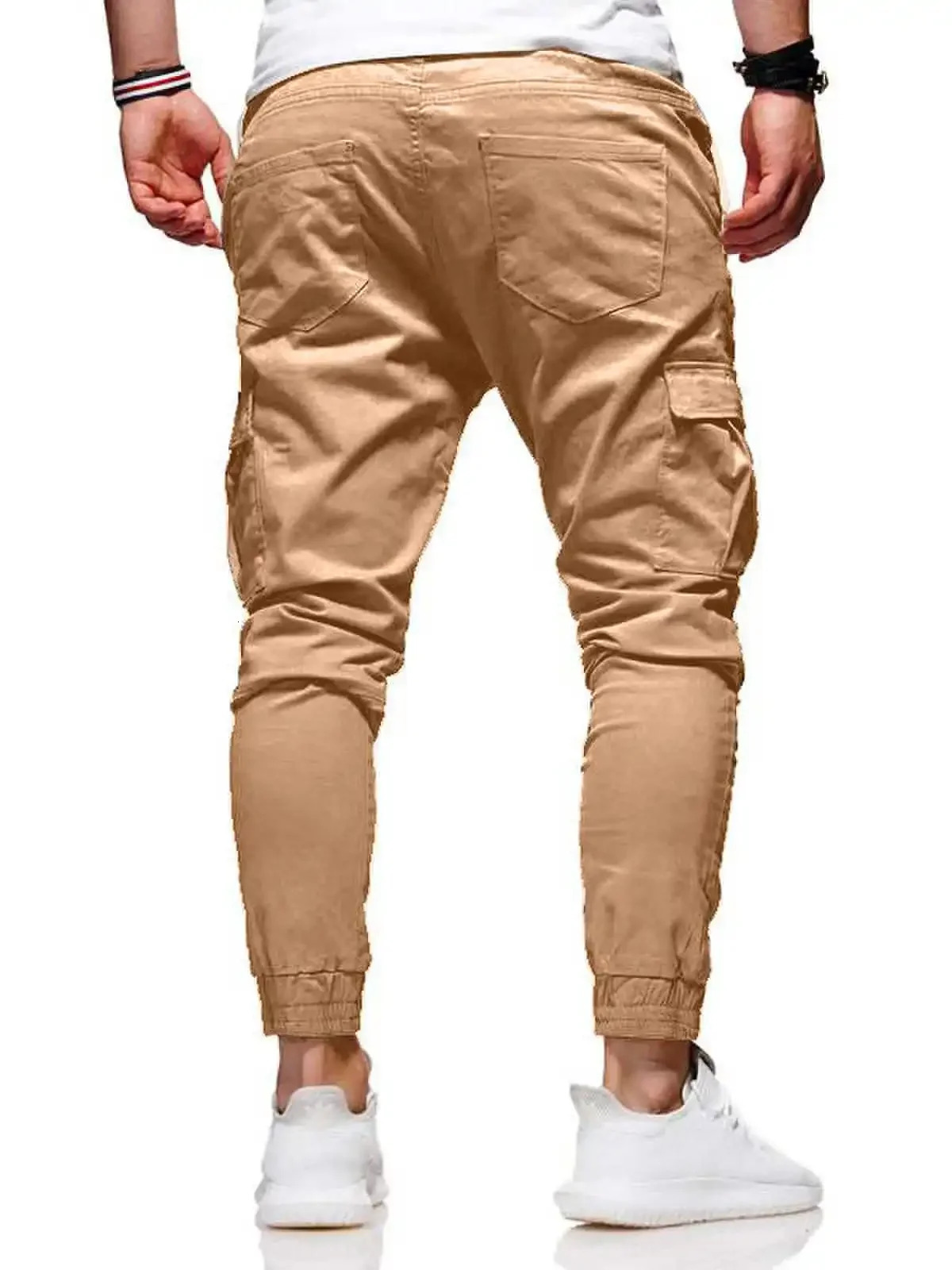 Autumn and winter threedimensional patch bag small foot pants tie rope elastic sports saggy long casual jogging pan 240806