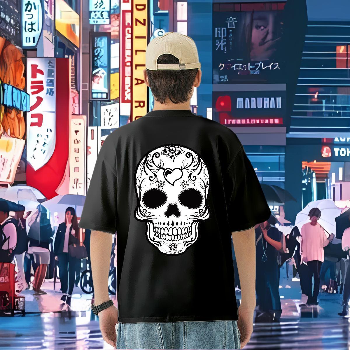 2024 Mens T Shirts skull Clothings 230g Cotton Home Outdoor Classic Custom Anime Breathable Men Tshirts