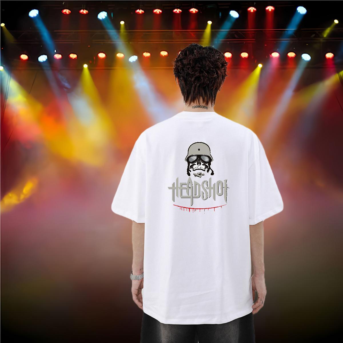 2024 Mens T Shirts skull Tshirts 230g 100% Cotton Spring Summer Free Shipping Custom Print Oversized Breathable Crew Neck Men Tshirts