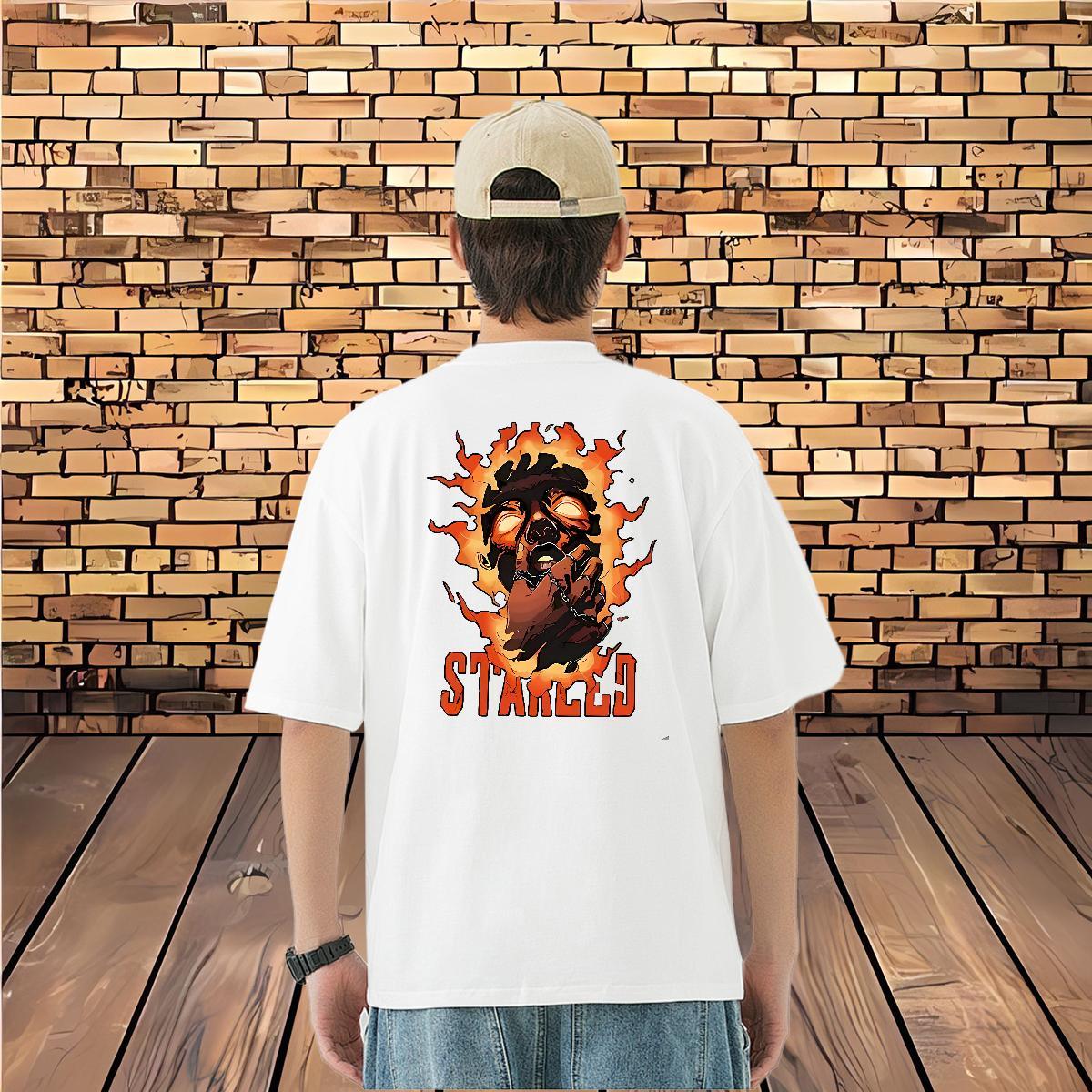 New Arrival T-Shirts for Men skull Top Tees 230g Cotton Casual Soft DIY Breathable Crew Neck Tshirt for Man Woman