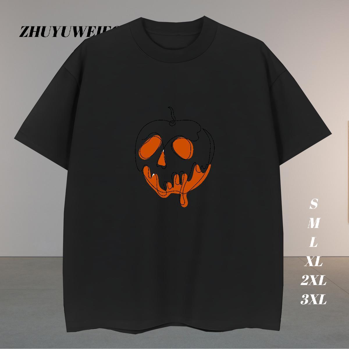 2024 Summer T-Shirts skull Tops 230g Pure Cotton Beach Wholesale Skull Short Sleeve O-Neck Mens Tshirts