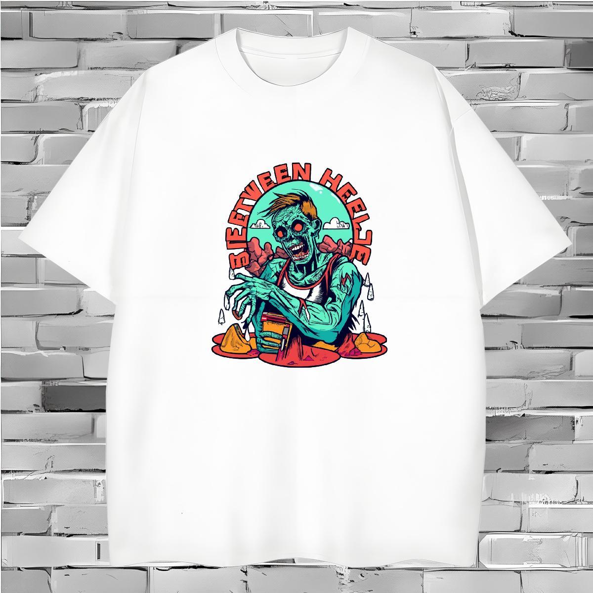Fashion Casual T-Shirts for Men skull Tshirts 230g 100% Cotton Home Outdoor Classic Graphic Crew Neck Tshirt for Man Woman