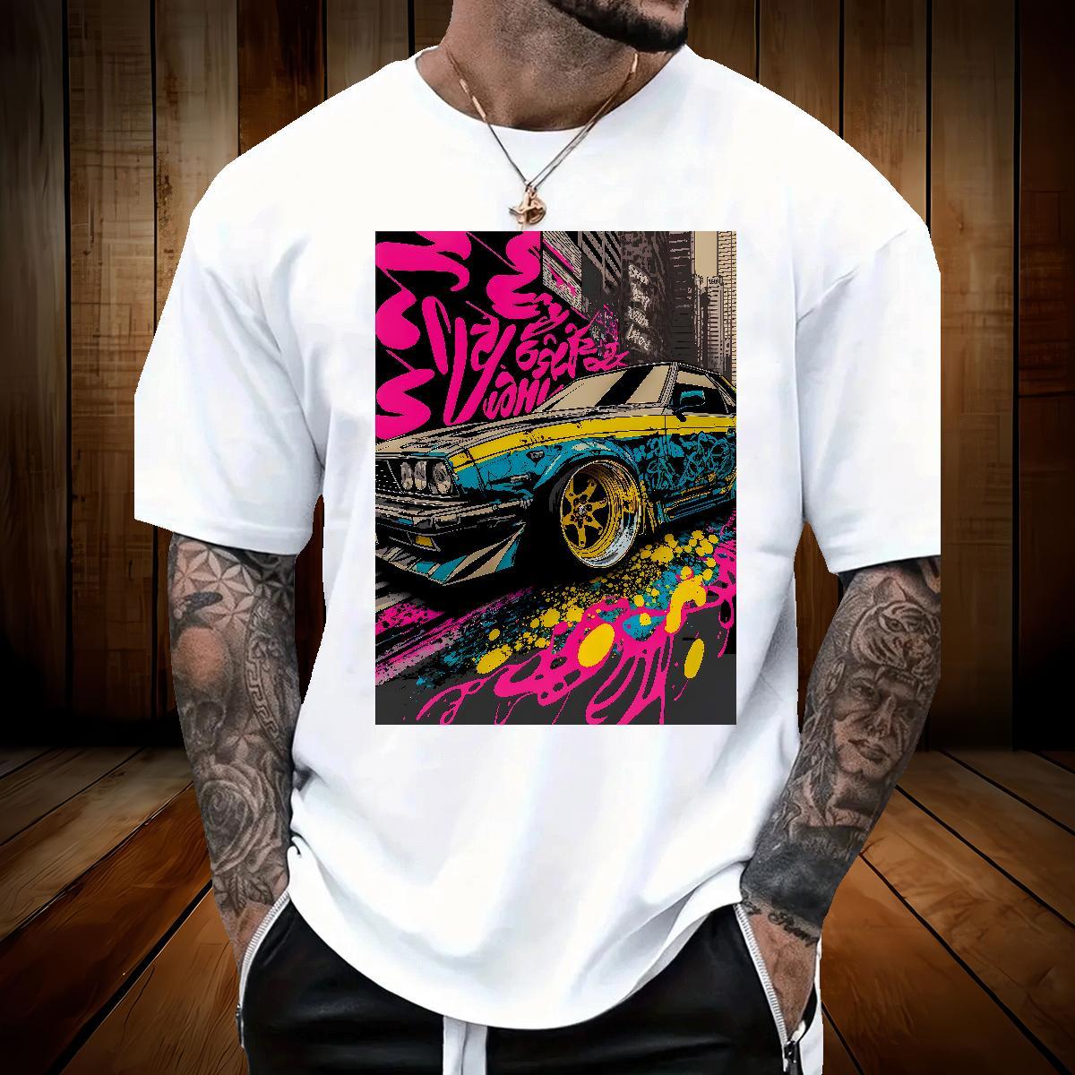 DIY Customized T-Shirts for Men graffiti Tops Shirt 100% Cotton 230g Street Casual Classic Black White Breathable Short Sleeve Tshirt for Man Woman