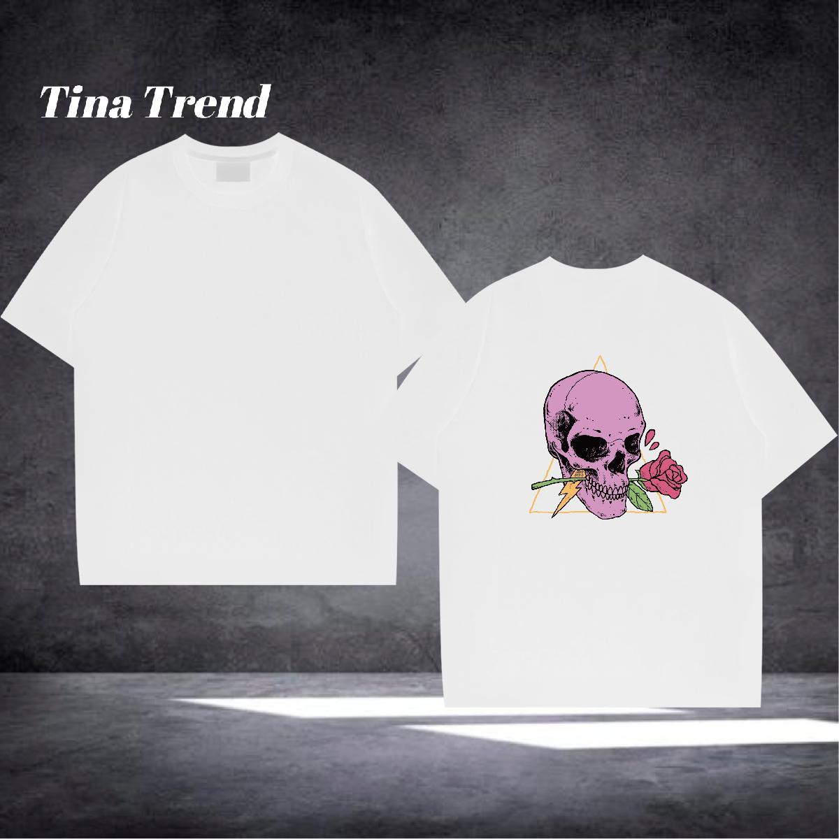 Casual New T Shirt For Man skull Polos 230g Pure Cotton Home Outdoor Unisex DIY Anime O-Neck Short Sleeve Men Tees