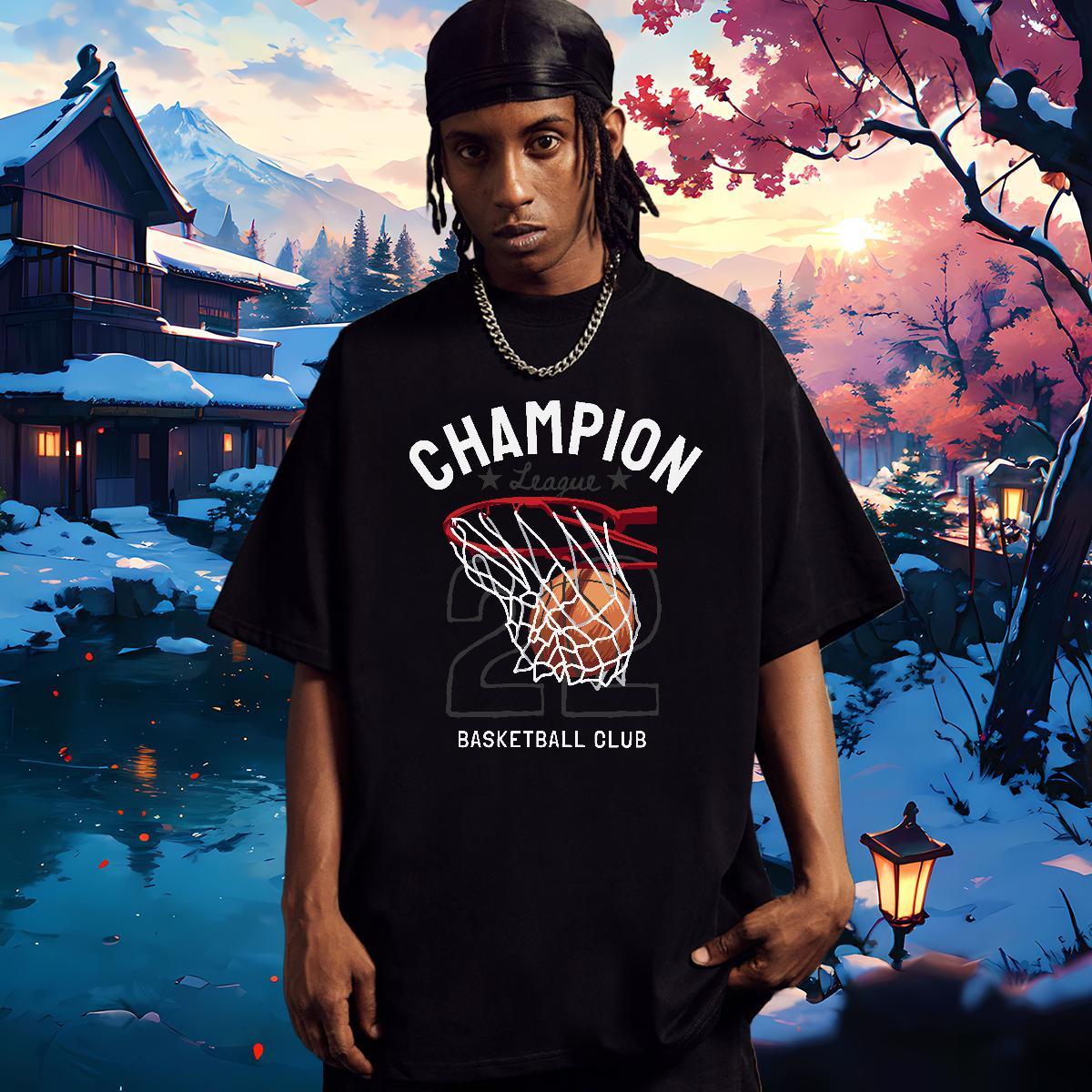 Free Shipping Man T Shirts basketball Wear 100% Cotton 230g Hip Hop Street Popular Anime Round Neck Short Sleeve Men Clothes T-Shirt