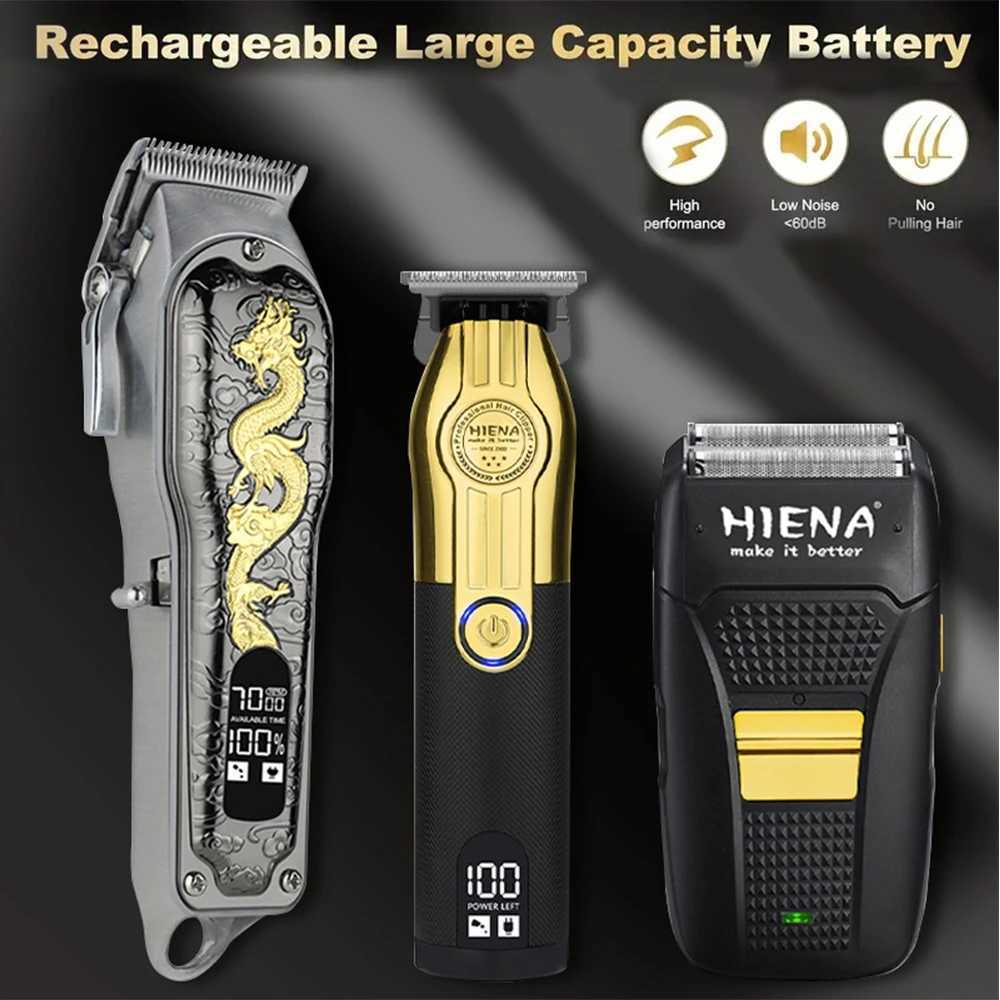 3 pieces of cordless hair clippers professional electric hair clipper set mens beard trimmer shaver USB charging hair clipper set W240806