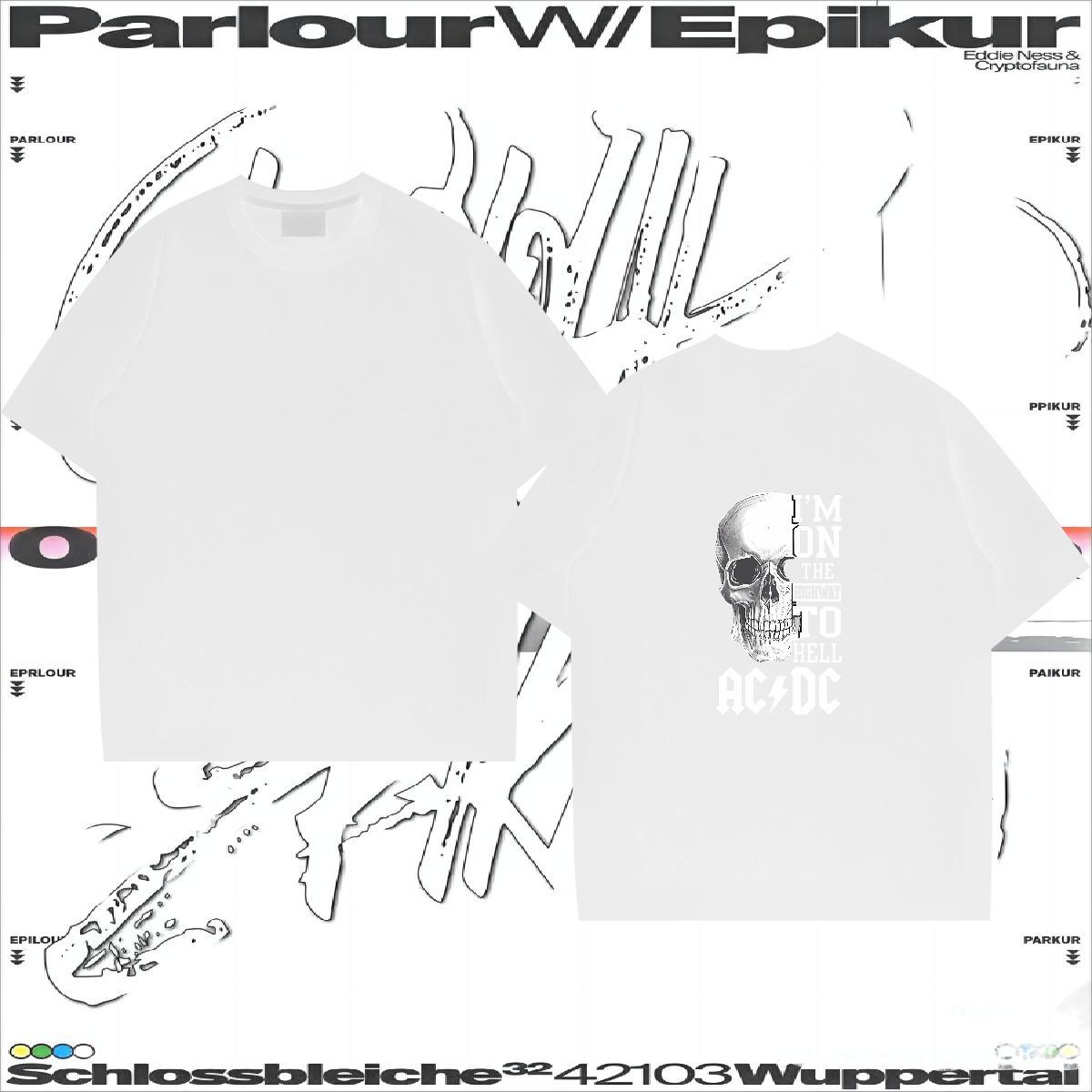 Designer Fashion T-Shirts for Men skull Wear 230g Cotton High Street Hip Hop Wholesale DIY Printed Breathable Soft Mens Tshirts