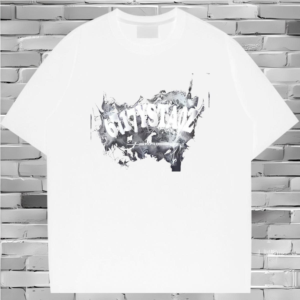Brand T-Shirts letter Tshirts 100% Cotton 230g Spring Summer Loose Anime Print Round Neck Short Sleeve Couples T Shirts