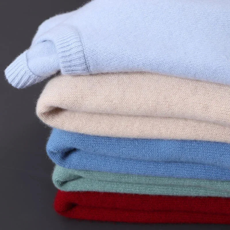2024 Cashmere Sweater O-neck Pullovers Mens Loose Oversized M-3XL Knitted Bottom Shirt Autumn Winter Korean Casual Men Top 240816