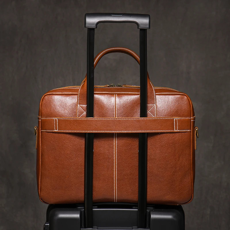 ROOG Mens High Quality Handbag Vintage Genuine Leather Executive Briefcase Traveg Business Computer Bags For 16 Inch Laptop dh2931047