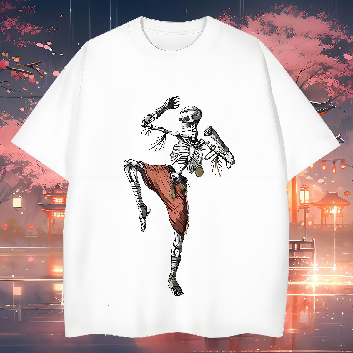 Custom T-Shirts for Men skull Tee Shirt 230g 100% Cotton Outdoor High Quality DIY Printed Short Sleeve O-Neck Tshirts