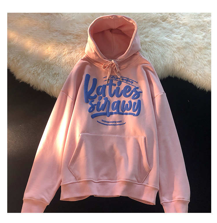 2024 Velvet Loose Trendy Versatile Brand Hoodie Men's and Women's Same Clothes