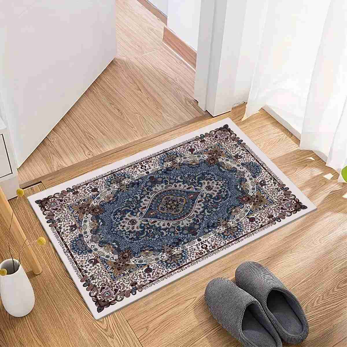 1pc Water-absorbing Anti-skid Bath Mat Plaid Wood Floor Rug Mat Suitable For Bathroom Living Room Bedroom Indoor AndXJ240807