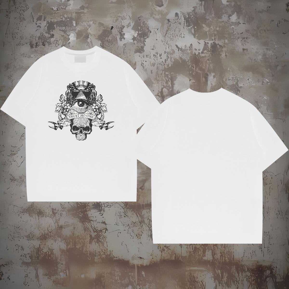Designer Fashion T-Shirts eye of the devil Tops 230g Pure Cotton Sports Casual Loose Asian Size O Neck Short Sleeves Men Clothes T-Shirt