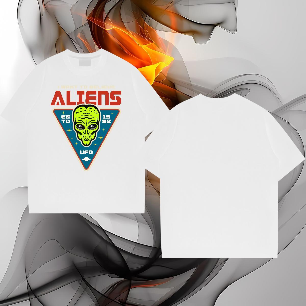 Fashion New T shirt ET Tshirts 230g Pure Cotton Anime Printing Street Designer Custom Print Plus Size Crew Neck Men Clothes T-Shirt