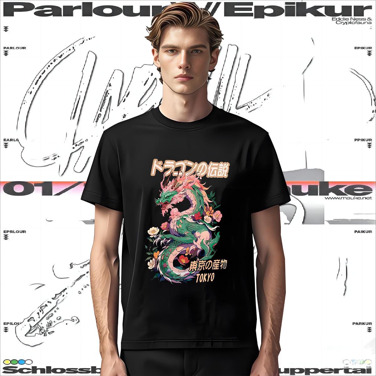 Fashion T Shirt For Man Tops Shirt 230g Cotton Daily Outfit Cool Design DIY Printed Crew Neck Breathable Men Tees