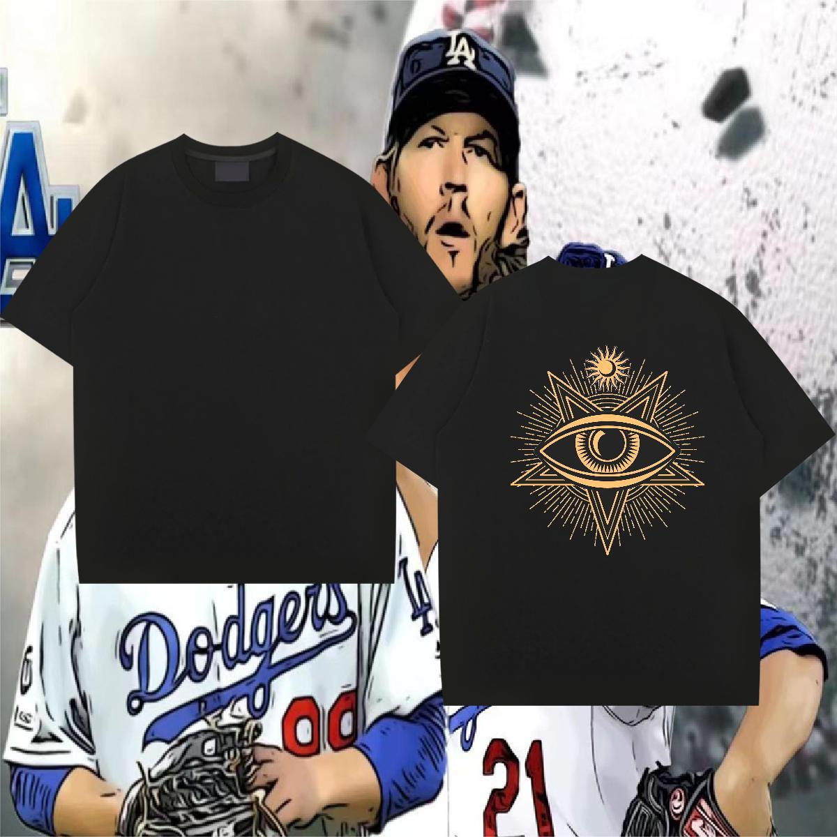 2024 Designer T-Shirts for Men eyes Top Tees 230g Cotton Casual Beach High Quality DIY Breathable Crew Neck Mens Tshirts
