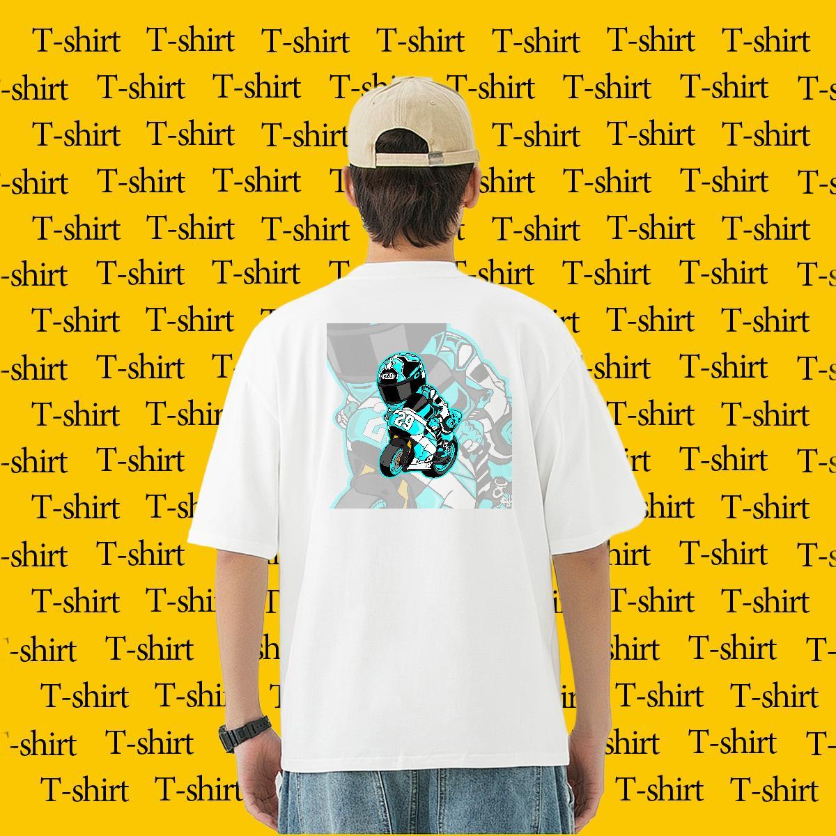 2024 New T shirt portrait Clothes 230g 100% Cotton Beach Loose Customized Pure Cotton Mens Tshirts