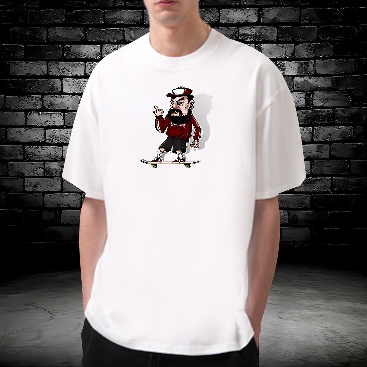 New Designer T Shirt For Man person Clothes 100% Cotton 230g Beach Free Shipping Cartoon Print O-Neck Short Sleeve Couples T Shirts