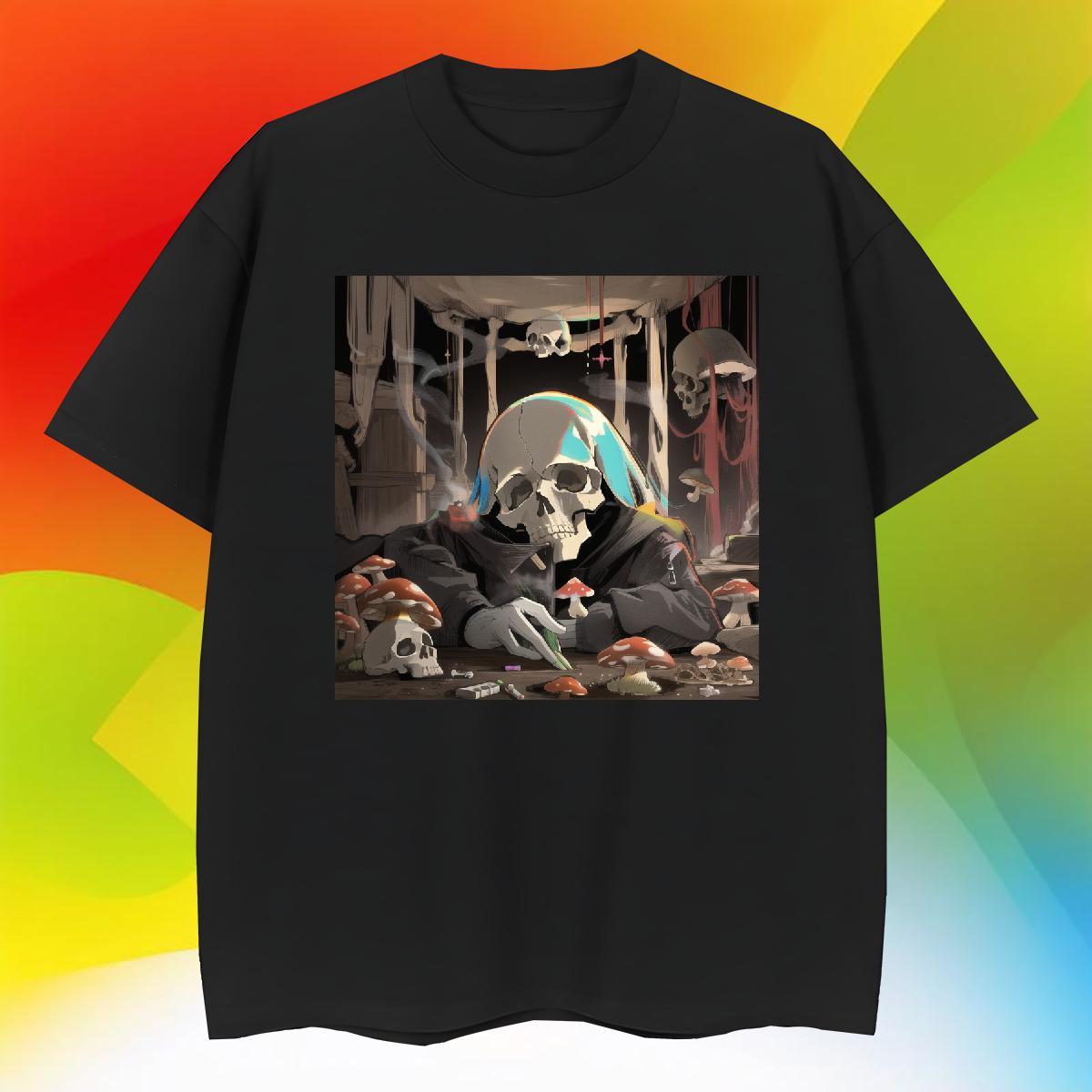 Designer Man T Shirts skull Tshirts 230g 100% Cotton High Street Hip Hop Free Shipping Custom Anime Breathable Crew Neck Men Clothes T-Shirt