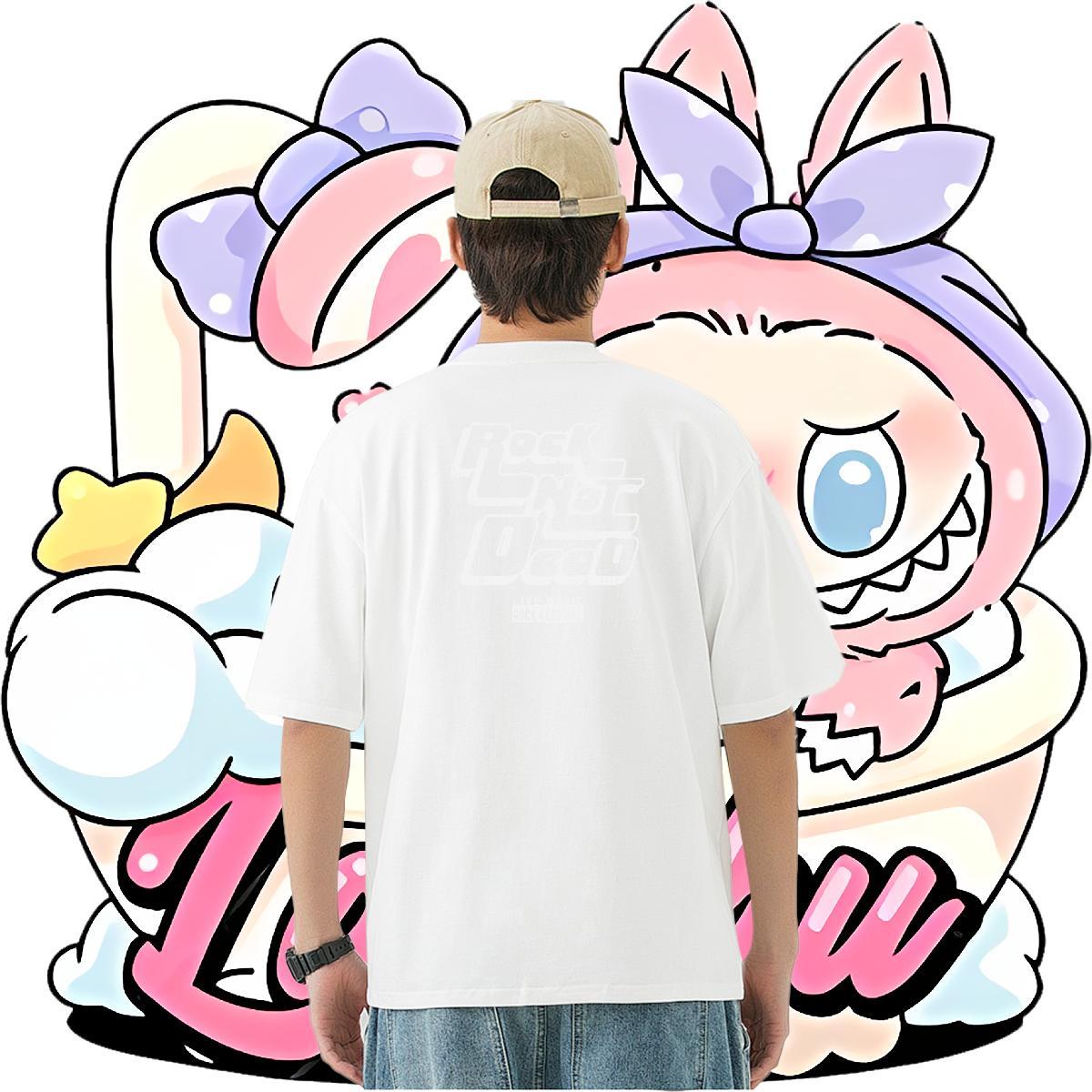 Factory Direct Men T Shirts letter Tops Shirt 100% Cotton 230g Anime Printing Street Free Shipping Customized Breathable Crew Neck Men Tshirts