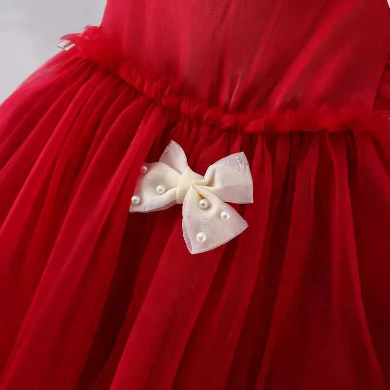 6M-3T Girl Princess Dress Summer Girl Dress Childrens Dress Preschool Girl Dress Red Adoption DressW240720