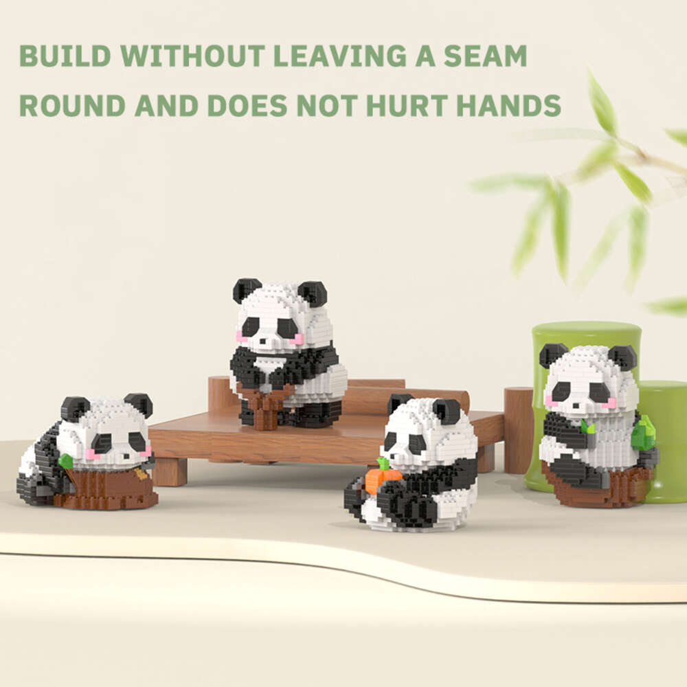 Creative DIY Assemable Cute MINI Chinese Style Animal Panda Building Block Educational Boy Toys For Children Model Bricks