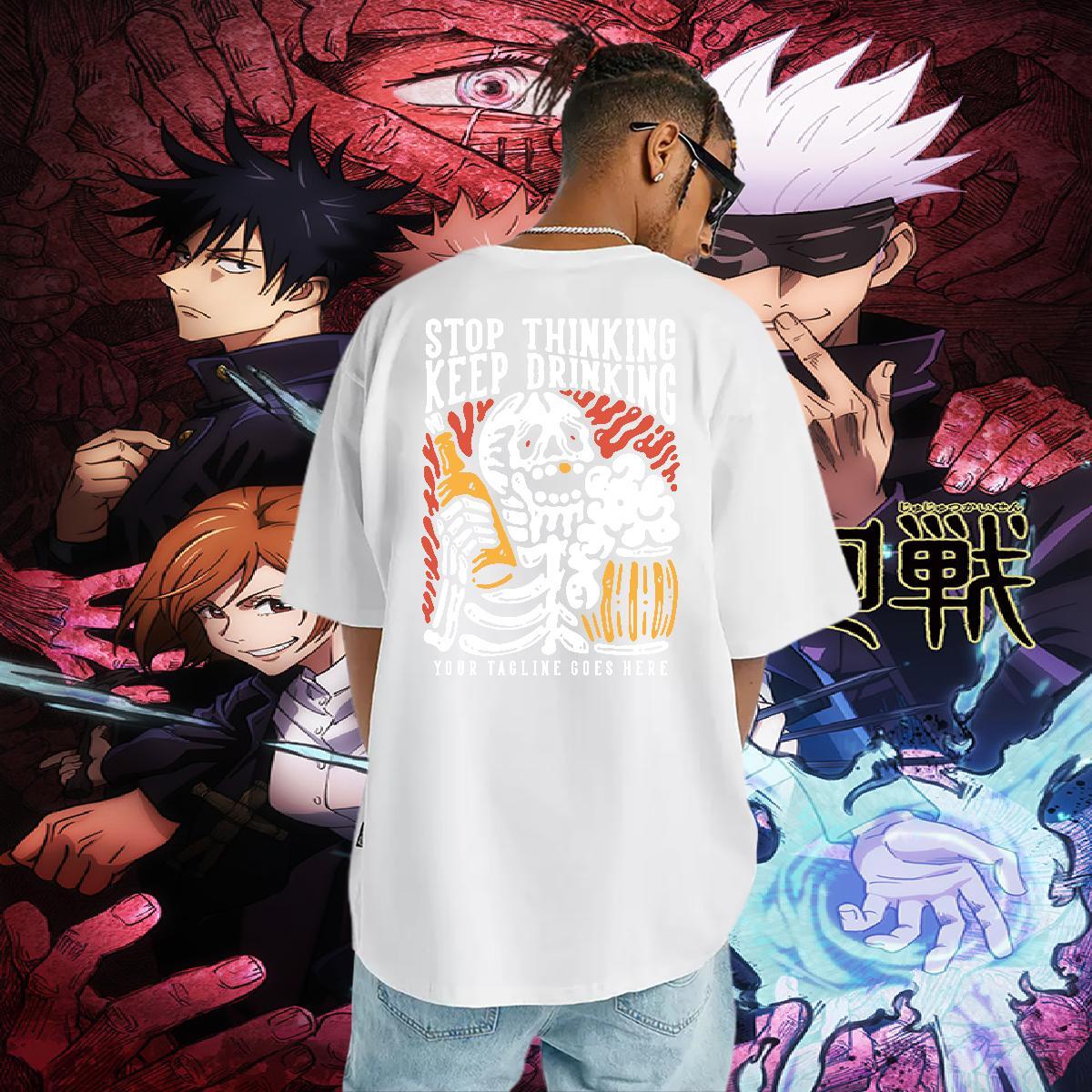 Classic Casual Men T Shirts skull Wear 100% Cotton 230g Summer Casual Loose Fit Asian Size Crew Neck Men Tshirts