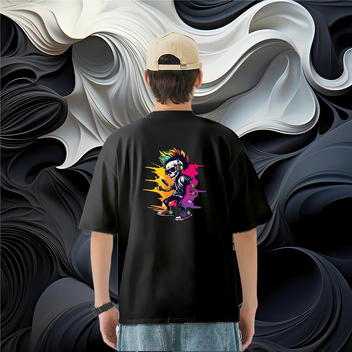 Classic T shirt skull Tee Shirt 230g Pure Cotton Daily Outfit Comfortable Skull Breathable Couples T Shirts