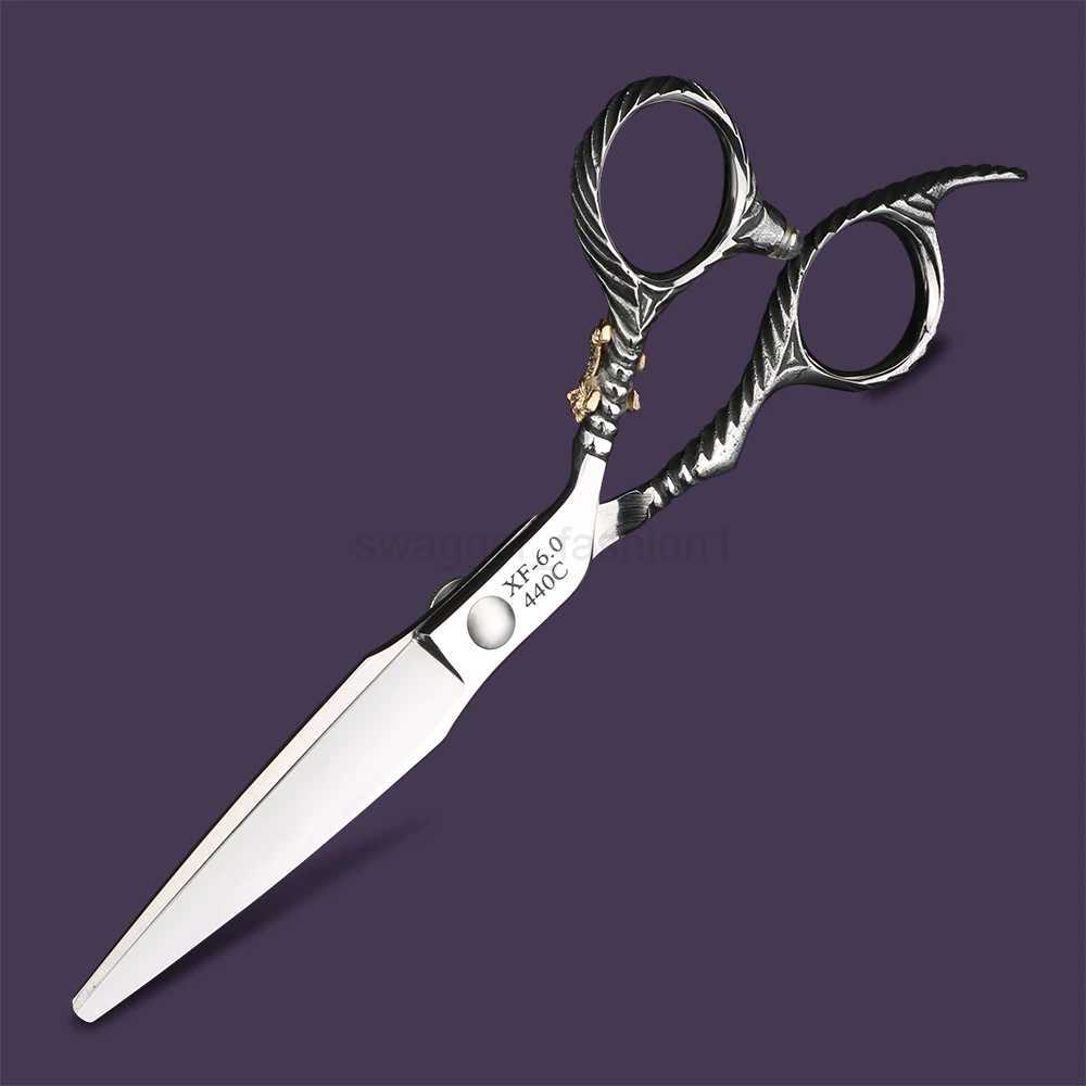 XUANFENG 6 inch professional hair scissors Japanese 440C personalized barber cutting and thinning scissors setXJ240807
